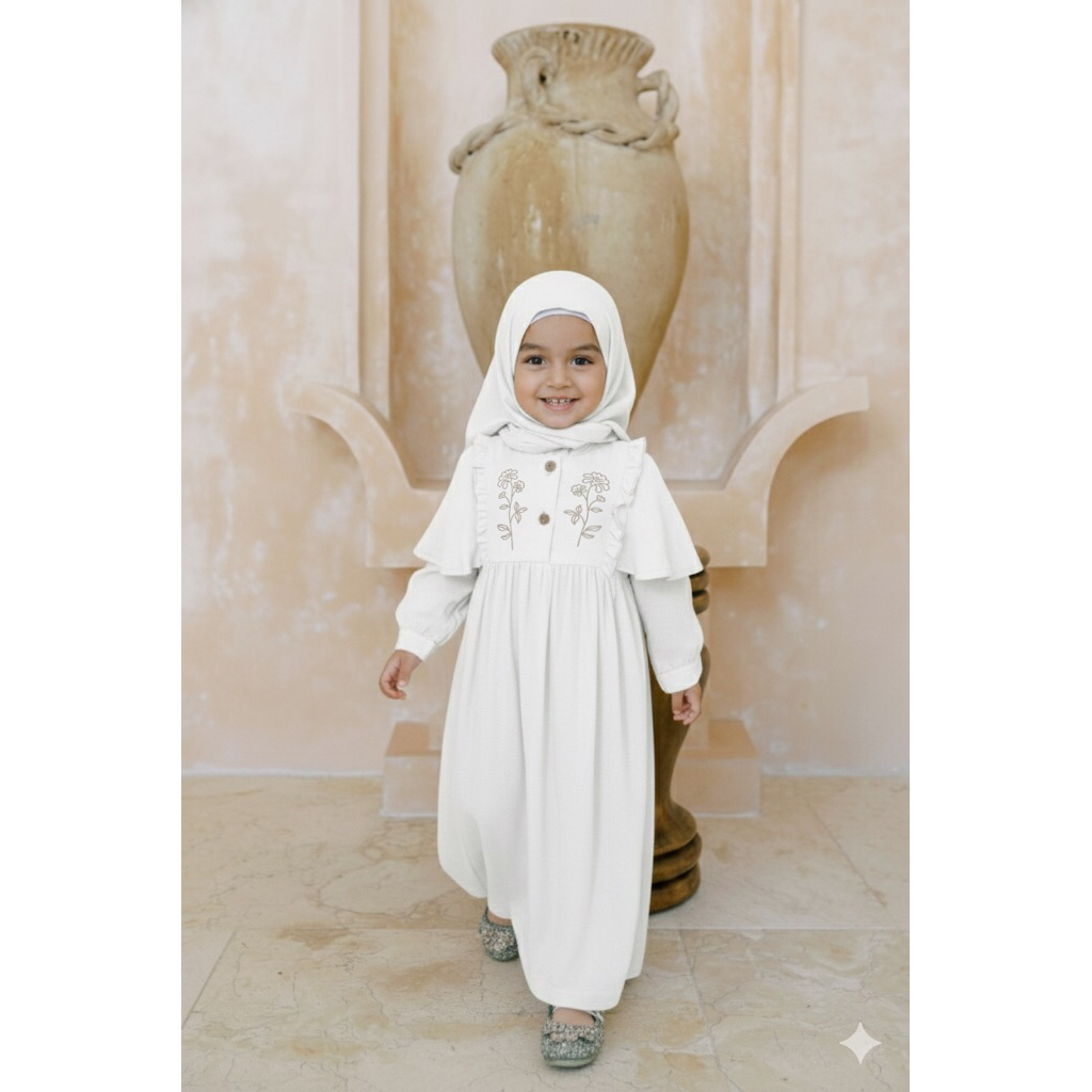 Dialogue Baby Apparel - Raya Collection - Setelan Gamis Bayi Bilqis set Hijab - Baju Muslim Anak Per