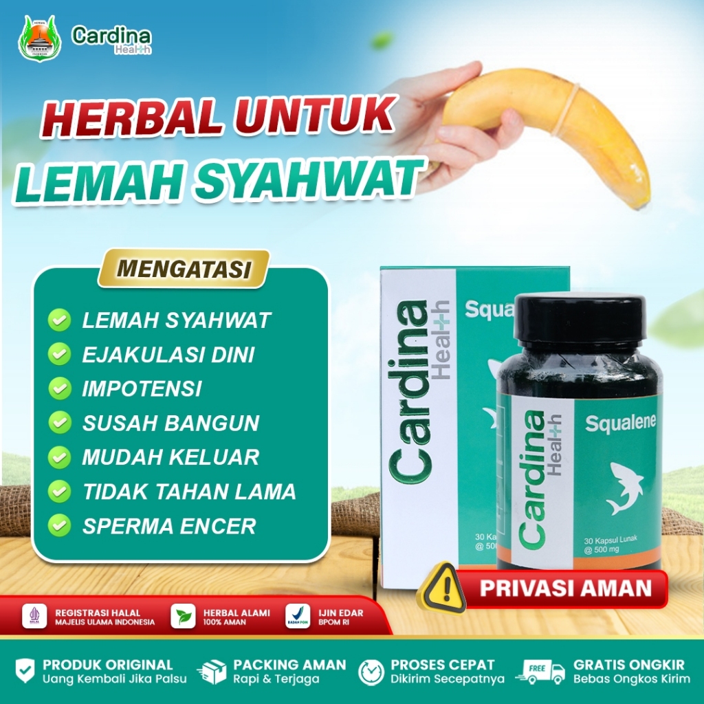 Obat Lemah Syahwat Disfungsi Ereksi Ejakulasi Dini Susah Bangung Mudah Keluar Kurang Lama - Cardina