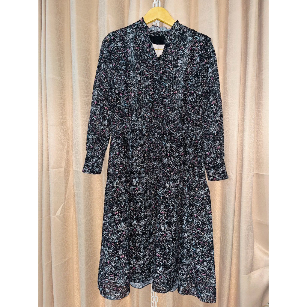 Tunik dress sifon motif ruffle