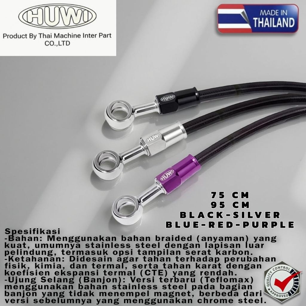 ORIGINAL SELANG REM HUWI CNC PERFORMANCE BRAKE LINES HOUSE GRADE 75 CM 95CM ORIGINAL FULL CNC