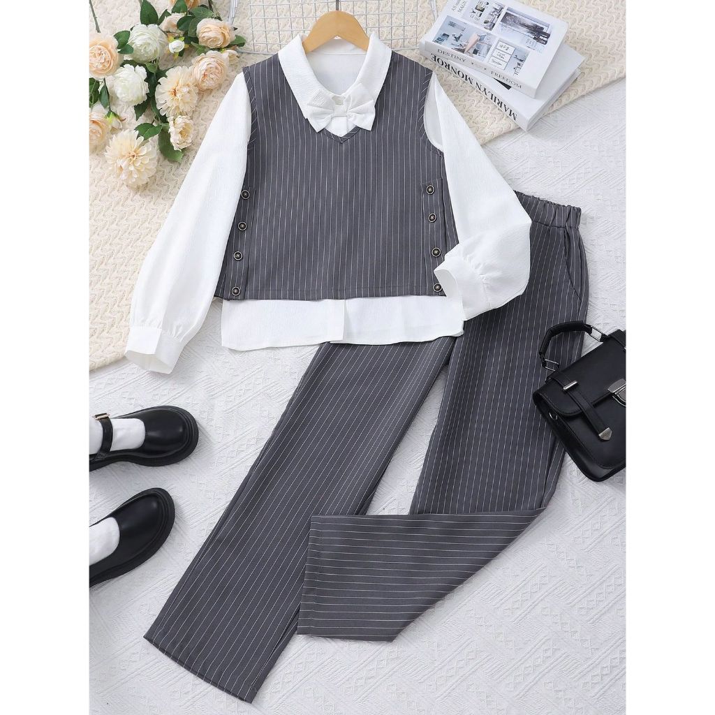 DANTI SET KIDS 3 IN 1 (7 - 15 TAHUN) // RAYON MIX KATUN //SETELAN ROMPI ANAK // ONE SET ANAK REMAJA 