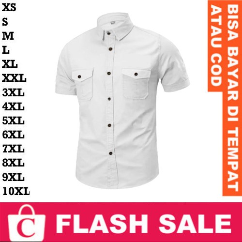 FORTKLASS FORTGLASS RISRUS FASHION SNOWSHOP CORATCORETUDIO Hem Laki Kemeja Cowok Dua 2 Kantong Saku 