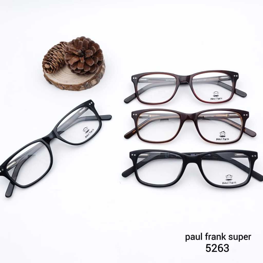 Frame Kacamata Unisex 5263 Lensa Kecil Persegi Oval Lensa Bluecromik Single Vision