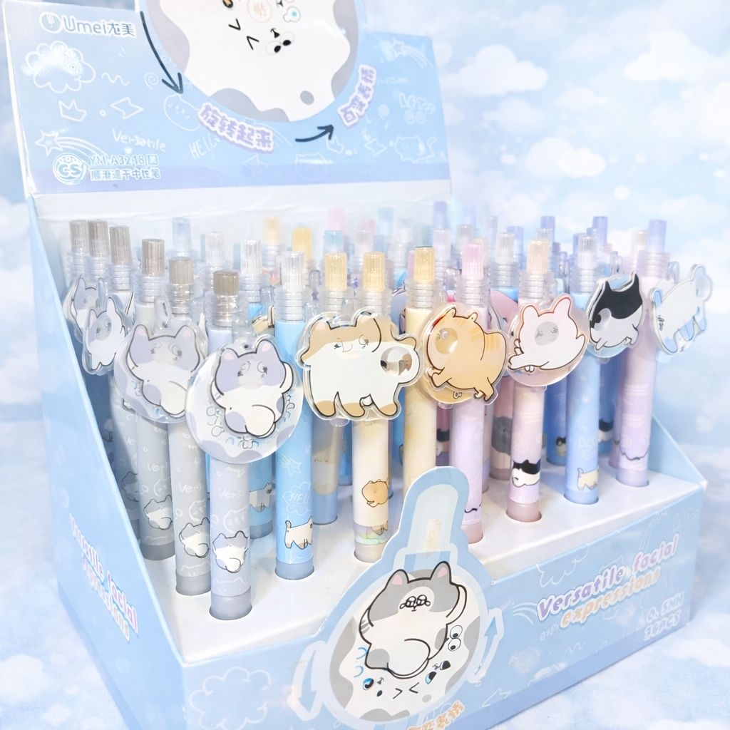 Pulpen Sleepy Cat – Pena Kucing Tidur Lucu Aesthetic dengan Gantungan