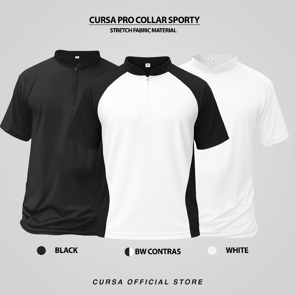 CURSA Jersey Half Polo Sporty | Kaos Half Zipper