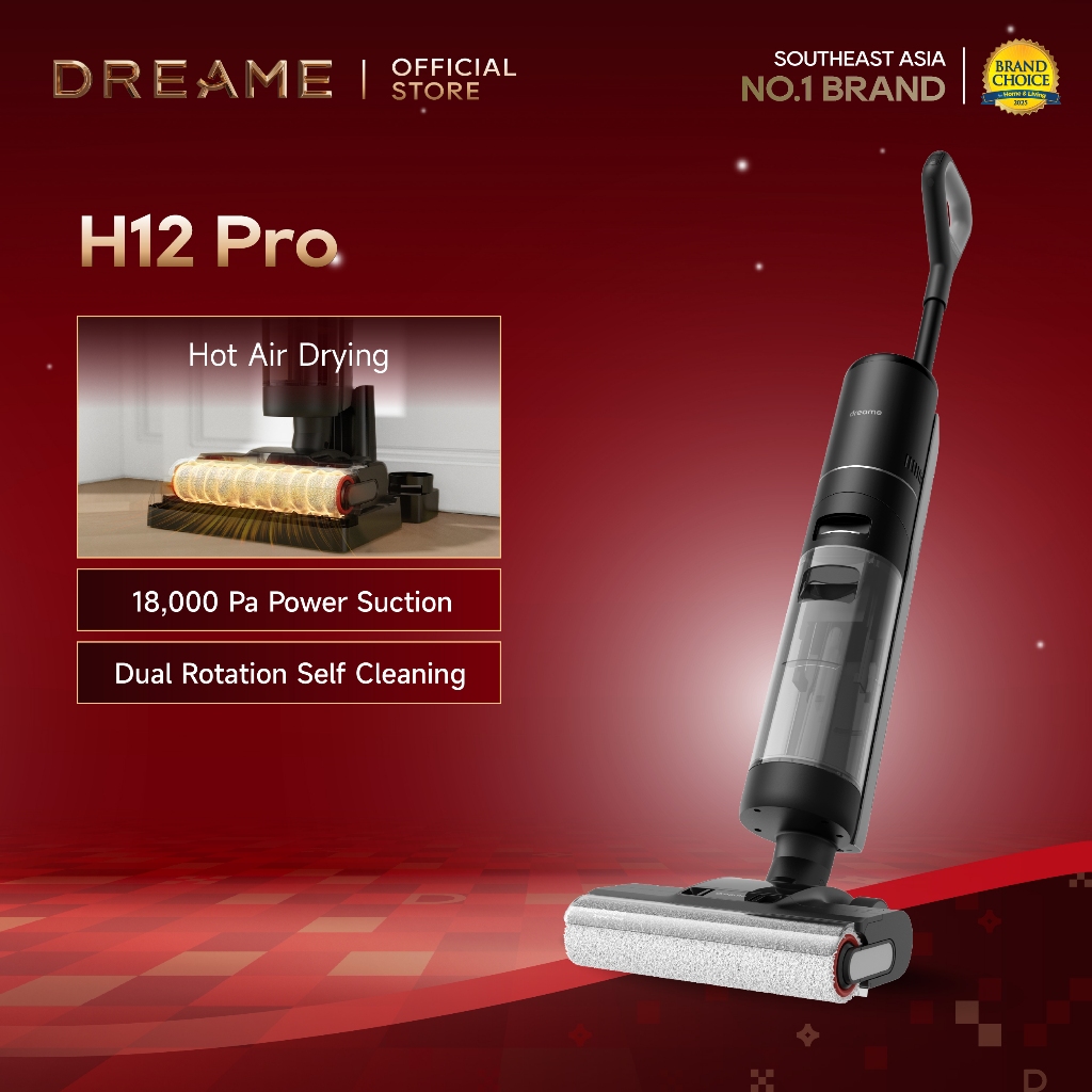 Dreame H12 Pro Wet and Dry Cordless Vacuum Cleaner Penyedot Debu | 99.9% Sterilization | Hot-Air Dry