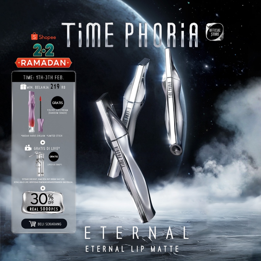 8Shades New Launch TIME PHORIA - Eternal Lip Matte 4ML Liptint Waterproof Tahan Lama Lip Stain Lipgl