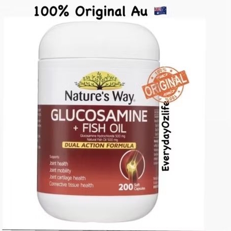Nature's Way Glucosamine + Fish Oil 200 Soft Capsules Natures way Original