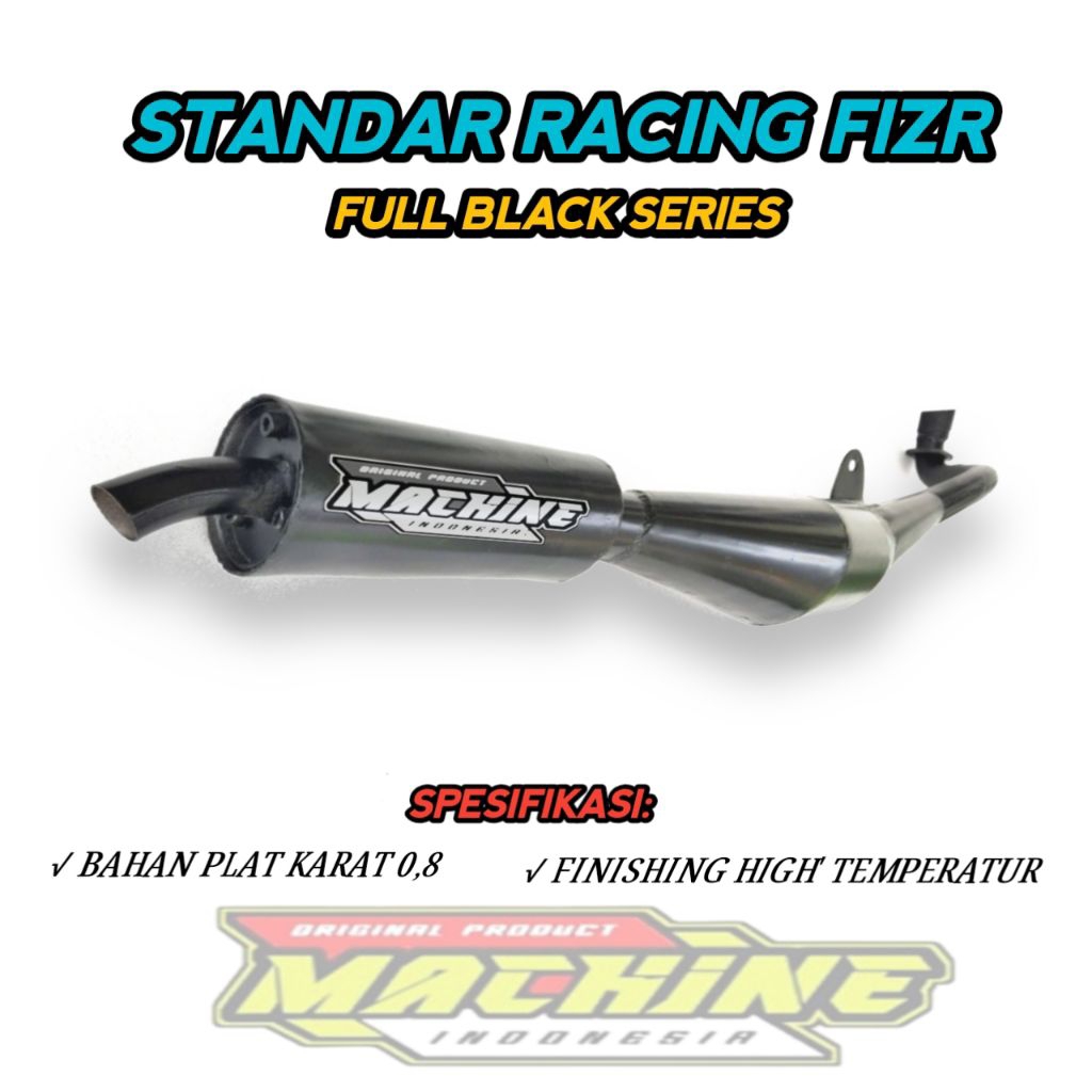 KNALPOT FIZ R FIZR FORCE1 FULL BLACK MREPET PADET ORIGINAL MACHINE INDONESIA BUKAN RTX EL9