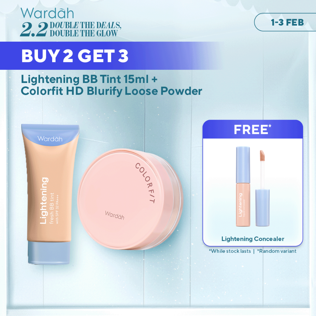 [FLAWLESS SET] WARDAH Colorfit HD Blurify Loose Powder + WARDAH Lightening Fresh BB Tint 15ml - Base