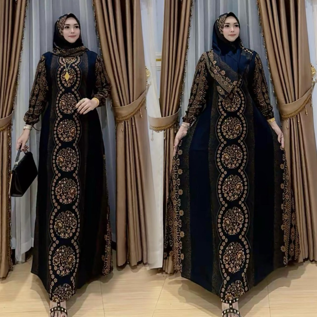 Gamis Naura Setorjoan Set hijab Naura Katun Rayon Kekinian Terbaru