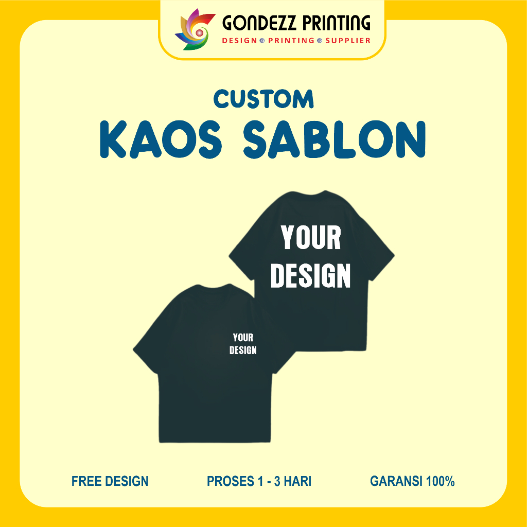 KAOS SABLON CUSTOM | FULL COLOUR | BAHAN ADEM | SABLON DTF PRESS | MURAH