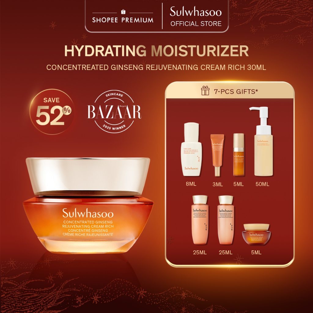 [2.2 Special Set] Sulwhasoo Concentrated Ginseng Rejuvenating Cream Rich - Moisturizer, Cream Wajah,