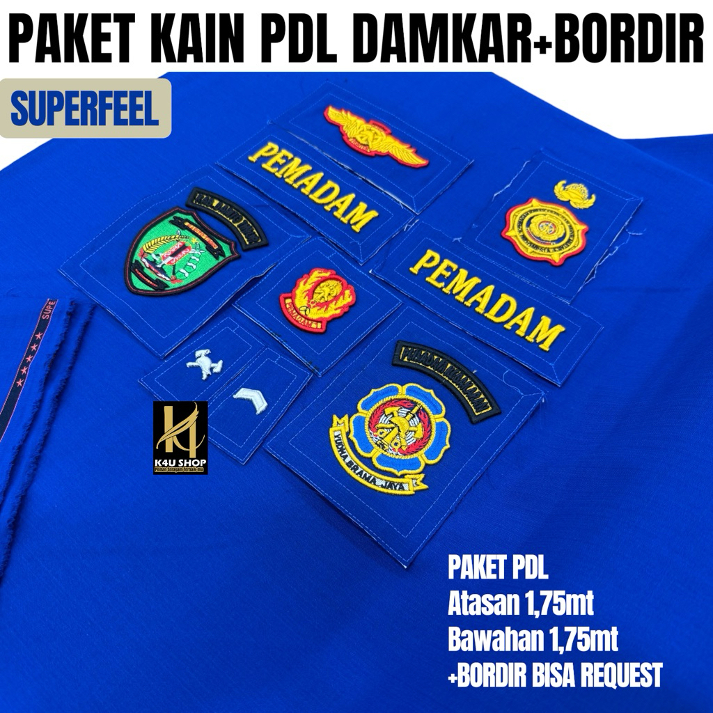 Paket Kain PDL Damkar + Bordir Timbul Exclusive Kain Luster Ripstop atau Superfeel Spesial Damkar