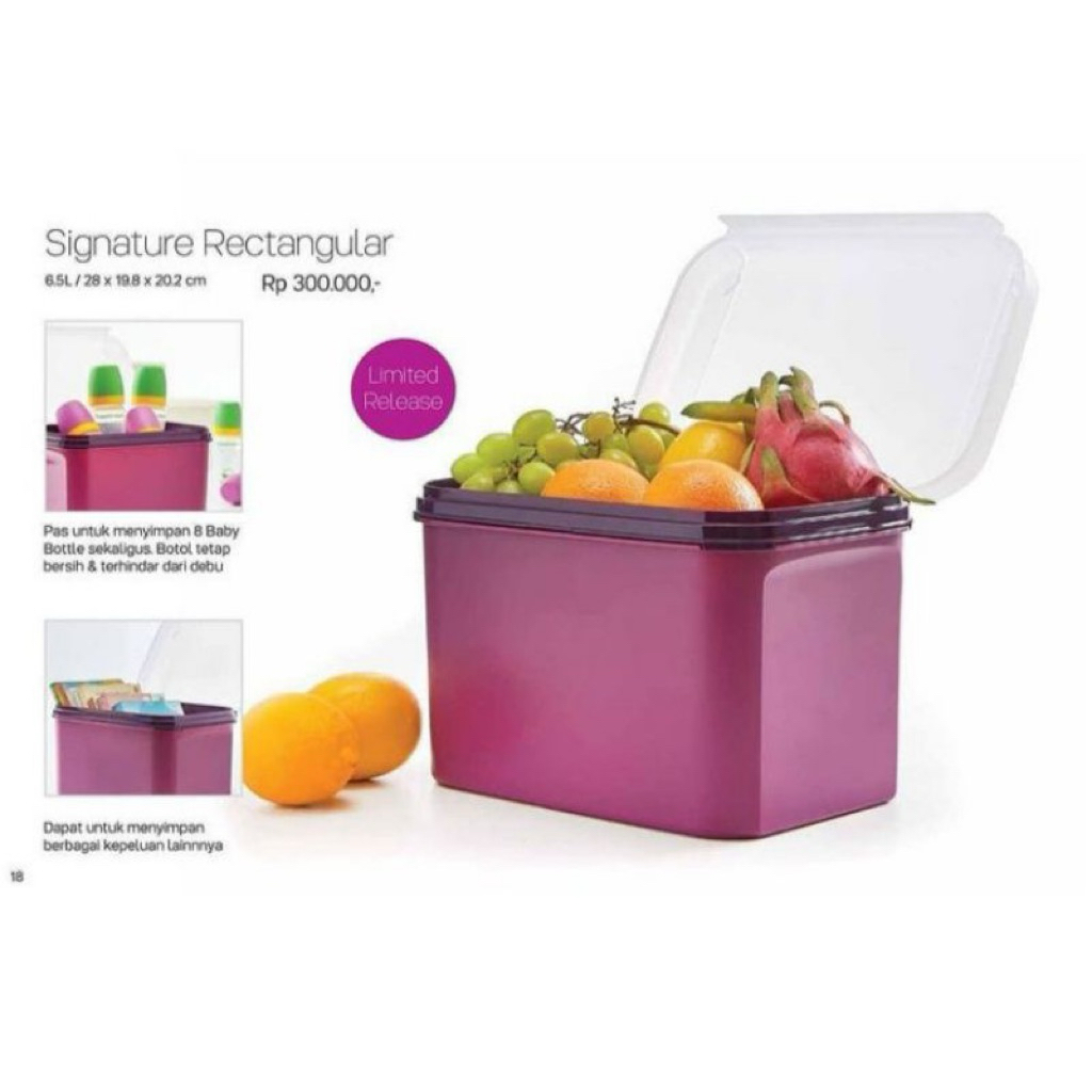 tupperware signature rectangular 6,5L ungu