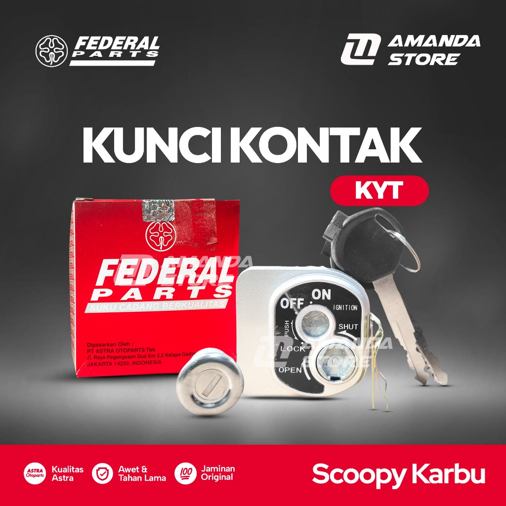 KUNCI KONTAK SET Scoopy KARBU (KYT) Original Federal Parts