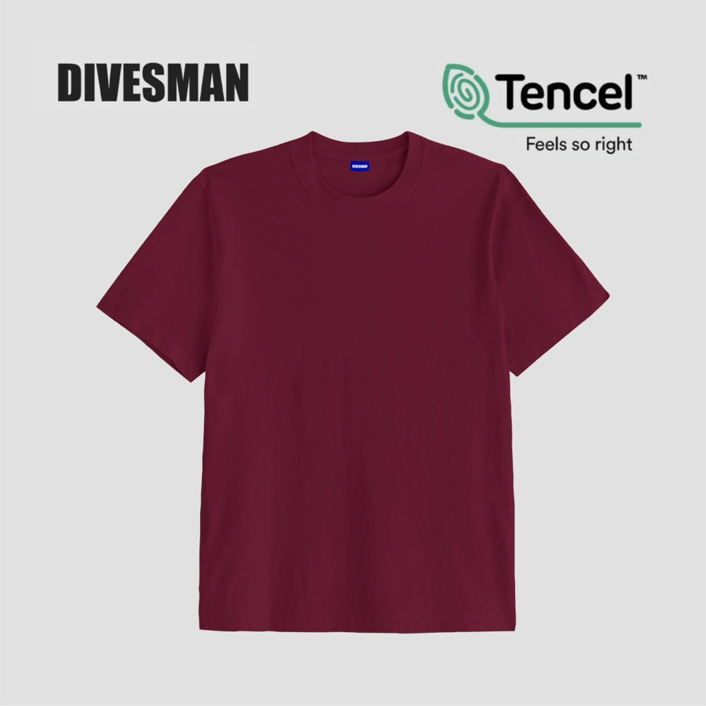 Divesman T-Shirt Kaos Polos Tencel Modal Marron Unisex