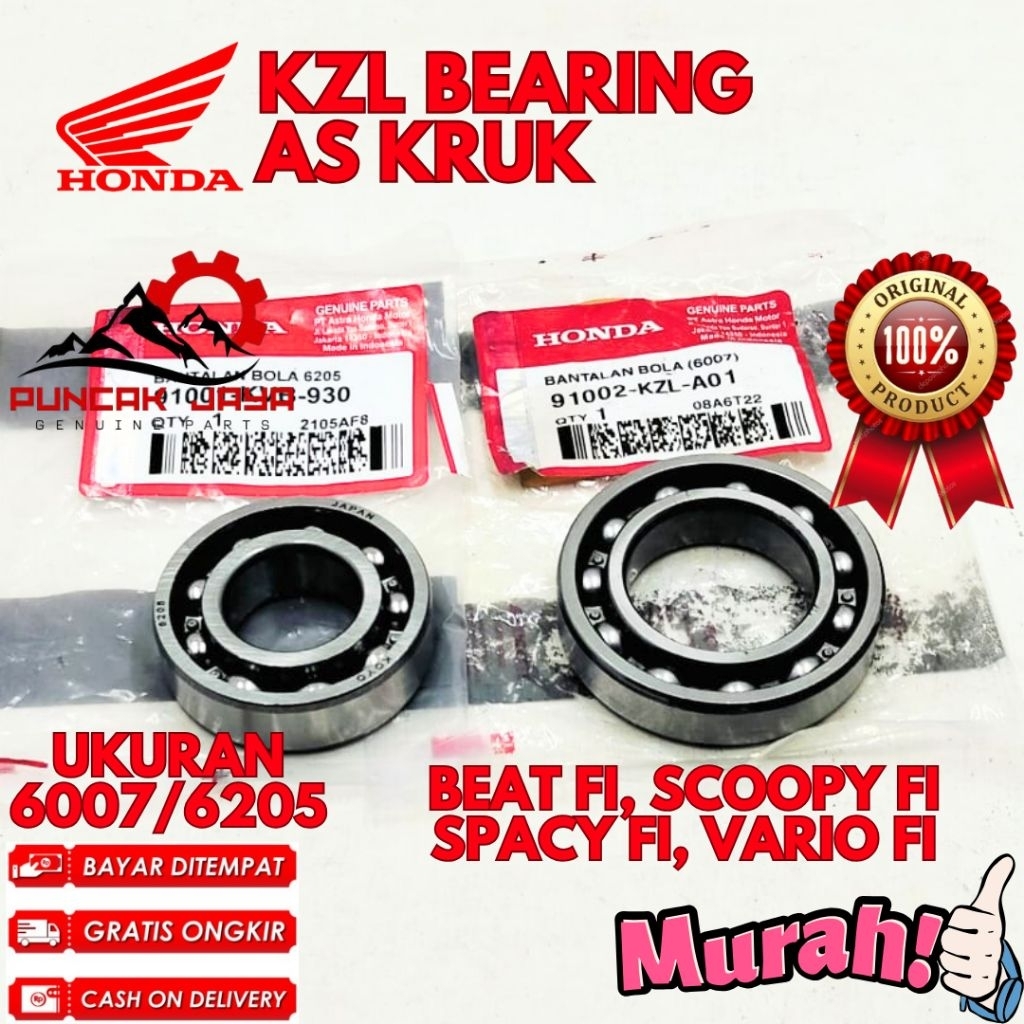 BEARING AS KRUK ORIGINAL HONDA KODE KZL, BEARING AS KRUK BEAT FI, BEARING AS KRUK SCOOPY FI, BEARING