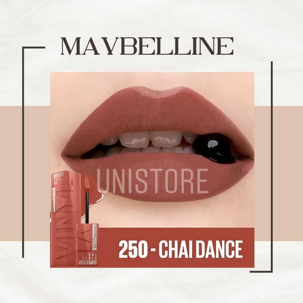 Maybelline Superstay Vinyl Ink 250 Chai Dance | Lipstik Vinyl Tahan Lama | High Shine Original