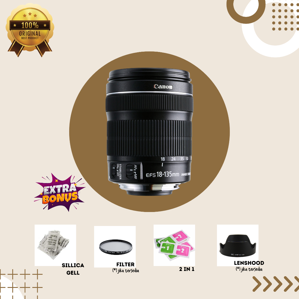 [LENSA PRIME] LENSA CANON 18-135MM IS STM MULUS SECOND BERGARANSI