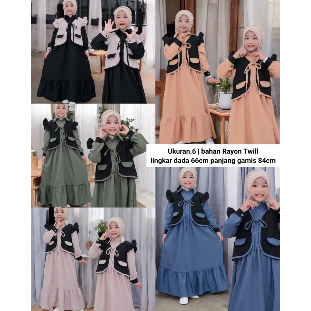 Gamis Anak Tanggung Ashifa Rayon