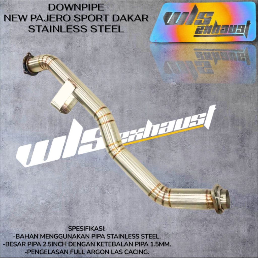 DOWNPIPE ALL NEW PAJERO SPORT DAKAR ANPS WLS EXHAUST STAINLESS STEEL ORIGINAL WLS EXHAUST