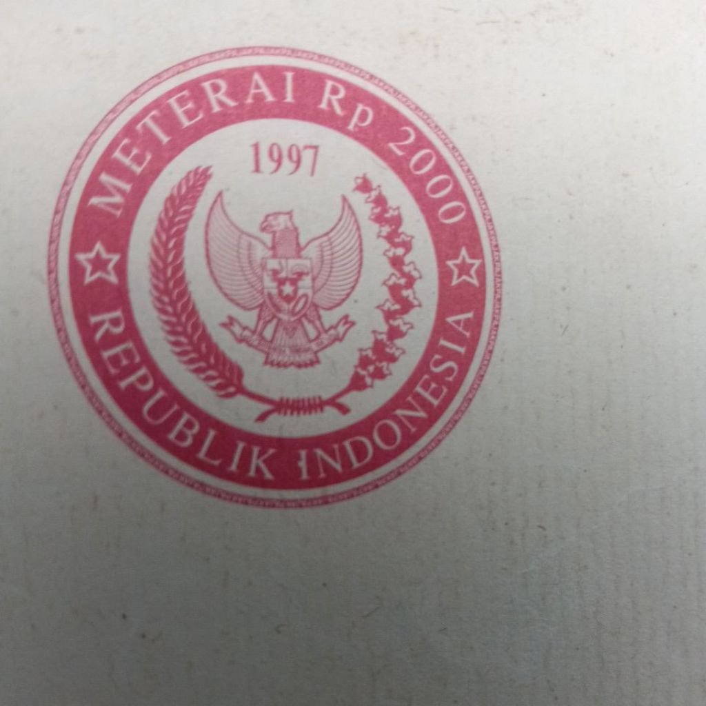 kertas segel tahun 1997 Rp 2000 single