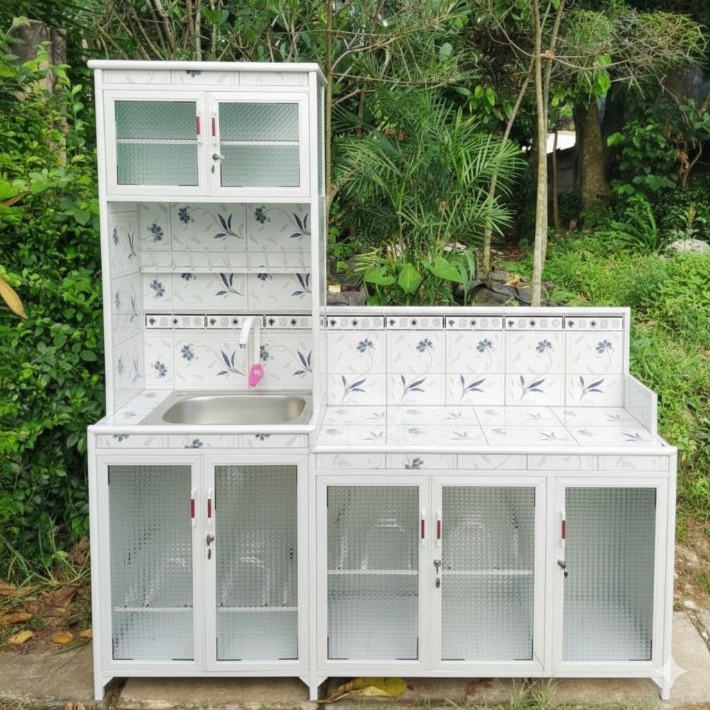 Lemari Dapur 3 in 1 Rak Piring Wastafel dan Rak Kompor Aluminium