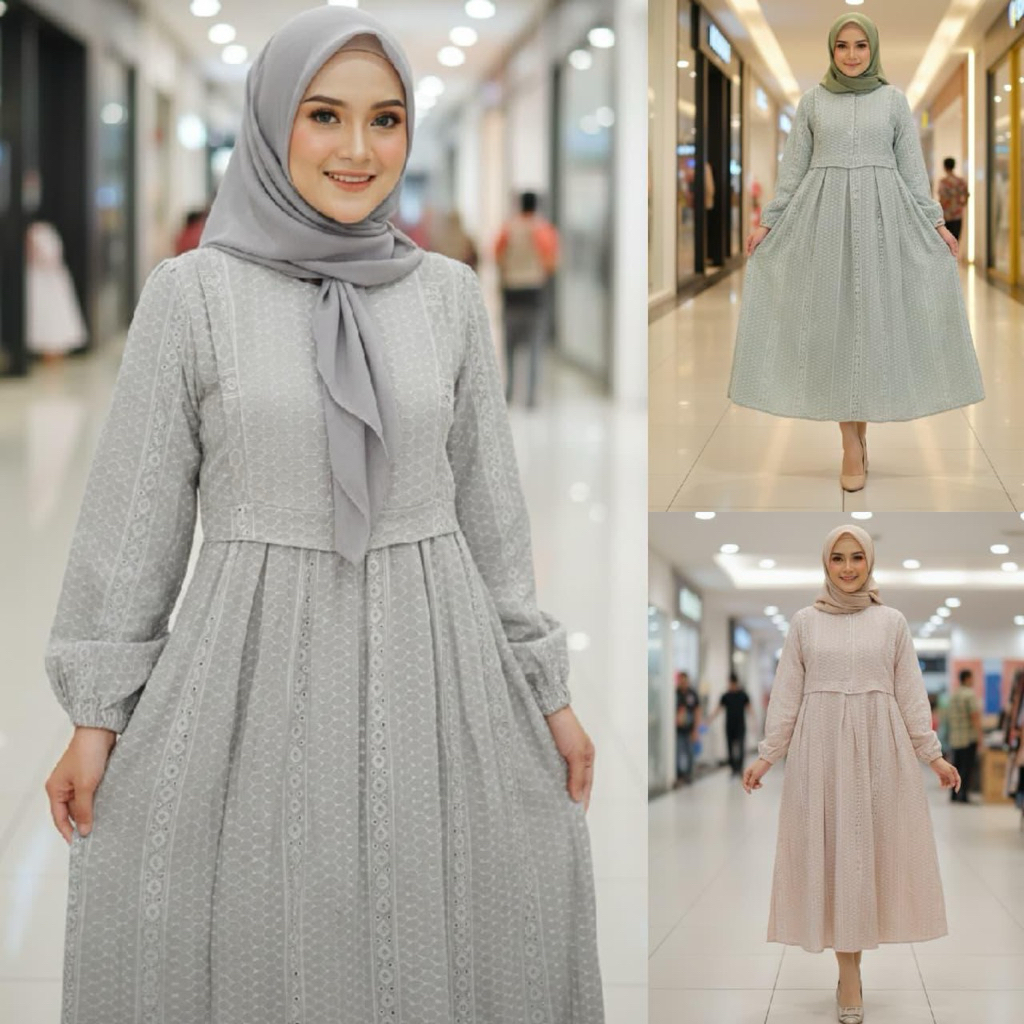 Gamis Midi Dress Salvina Katun Katbol