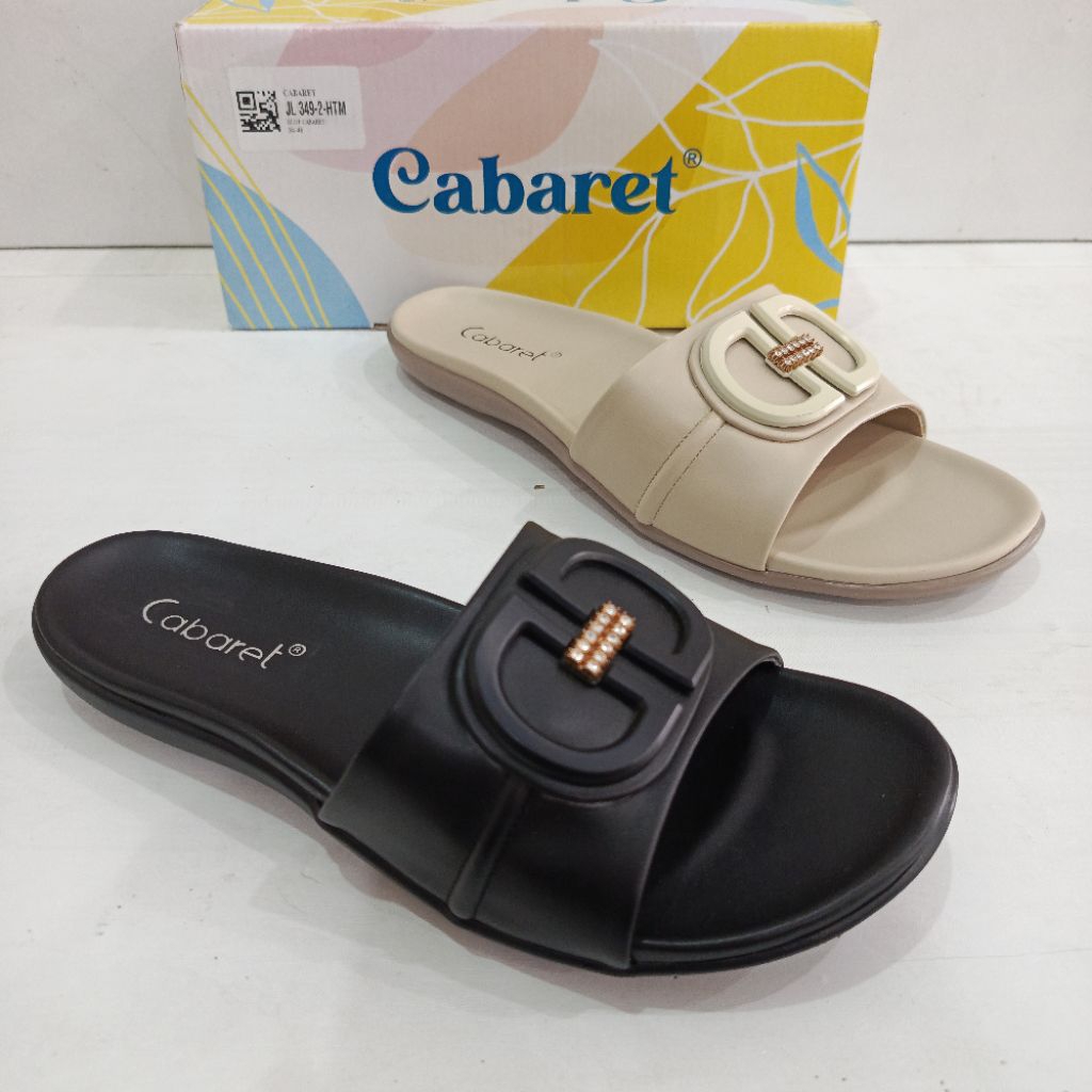 Sandal Flat Harian Wanita Merk Cabaret tipe JL372-1 | Sandal Flat Cabaret | Sandal Cabaret | Sandal 