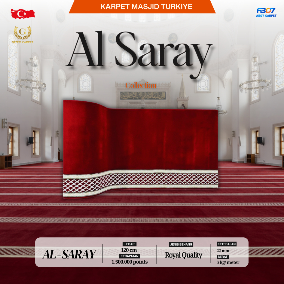 AB07 - Karpet Masjid | Al Saray - Green |  Kwalitas import