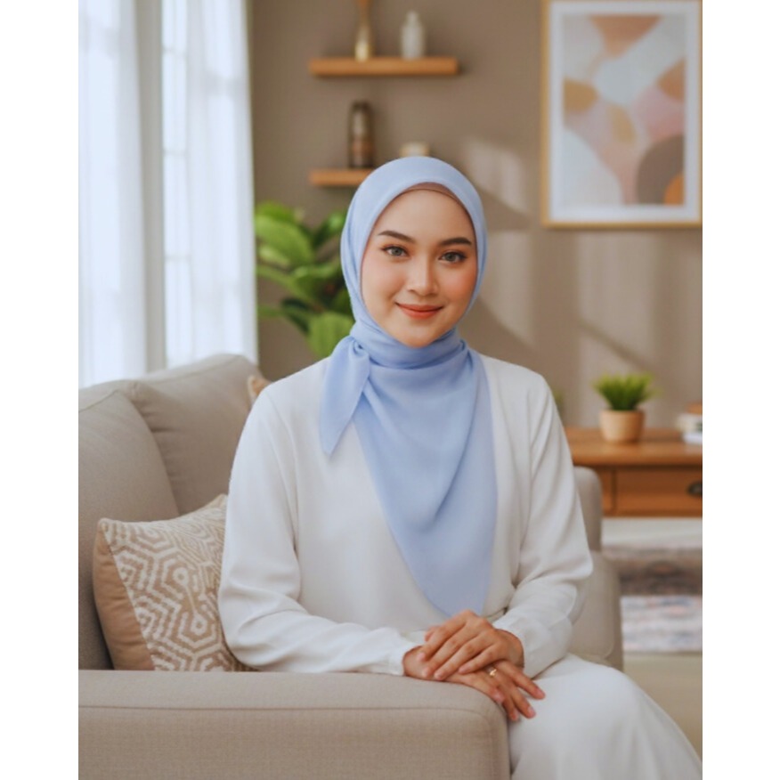 Hijab Segi Empat Plain Paris Jepang Napocut Asli Premium Tegak Paripurna