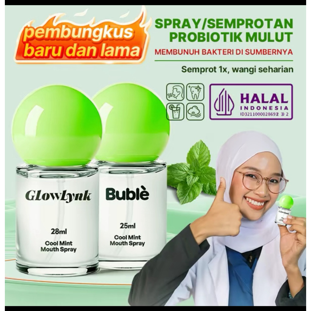 [READY]GlowLynk Penyegar Mulut Buah Segar Semprotan Mulut Rasa Buah Penyegar Mulut Praktis Penyegar 