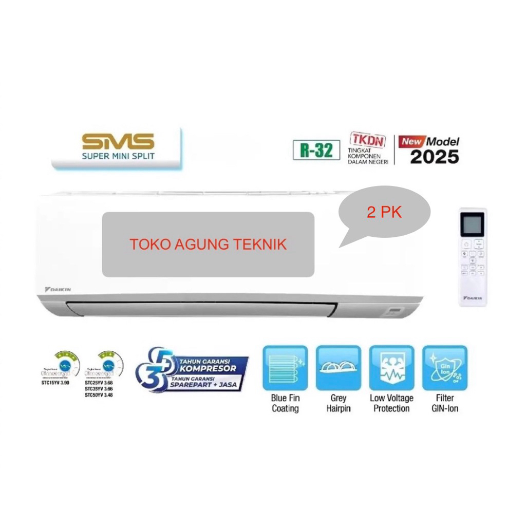Daikin AC Daikin Nusantara 2 PK STC-50YV Split Standar Original Bergaransi 3 Tahun Sparepart & Jasa 