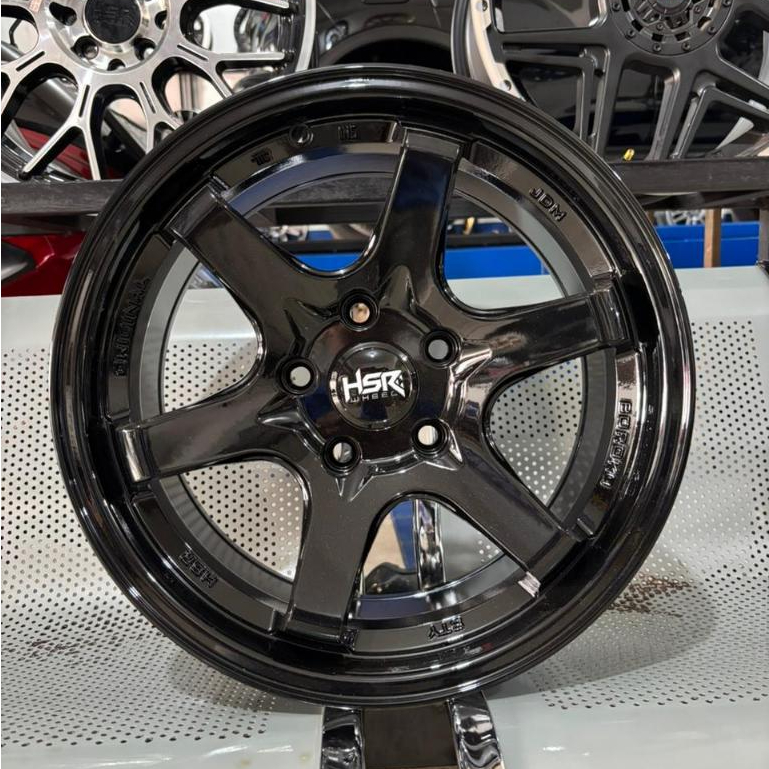 Velg mobil civic fd ring 16 lebar 7+8 pcd 5x114,3 warna black type HSR STY
