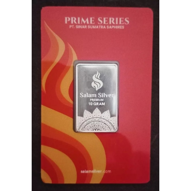 Salam Silver Logam Mulia Perak Batangan 10 Gram Silver Kadar 999,9 Salam Silver