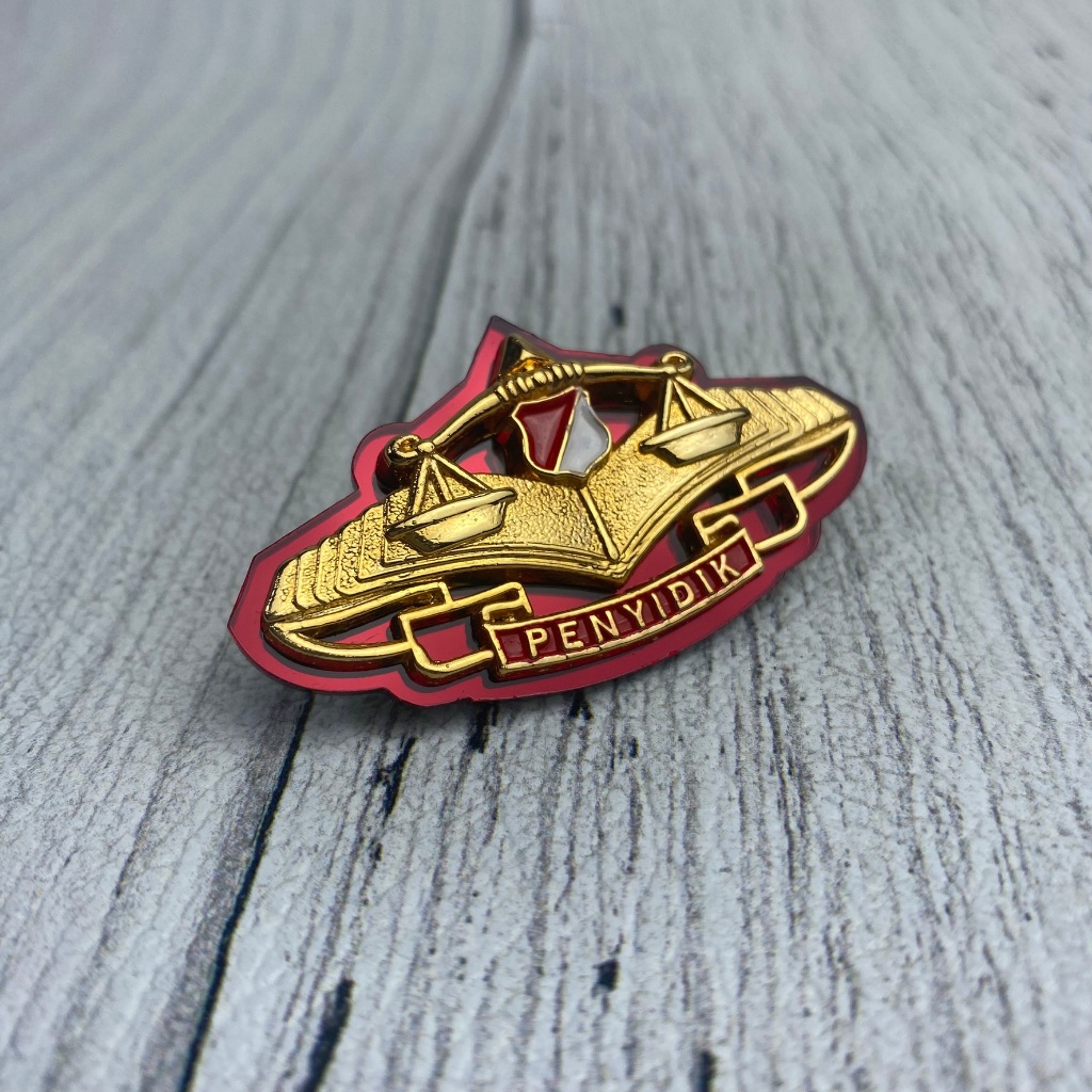 Pin Bros Lencana Penyidik POLRI Brevet PDH Atribut Penyidik Logam Cor List Merah High Quality