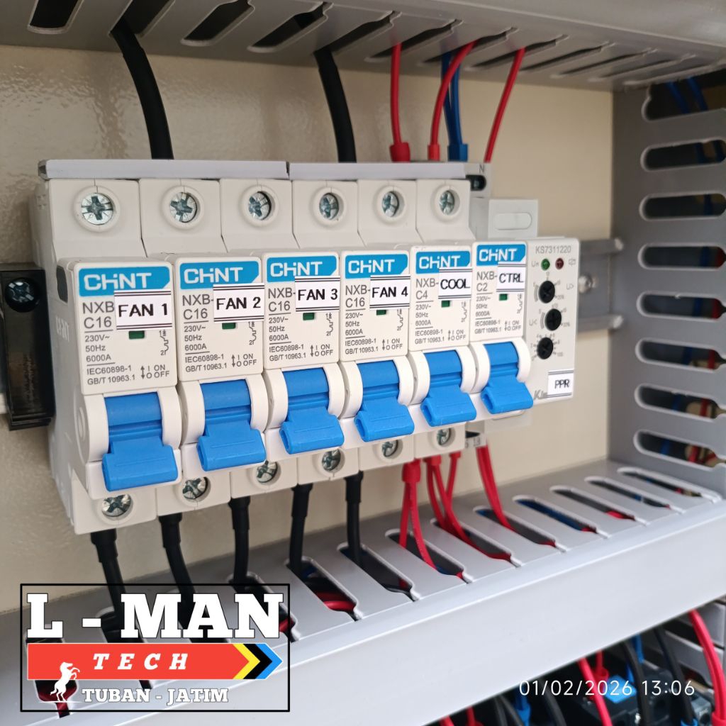 Panel Listik Kandang Close House 4 Blower dan coolingpad Listrik 1 PHASE