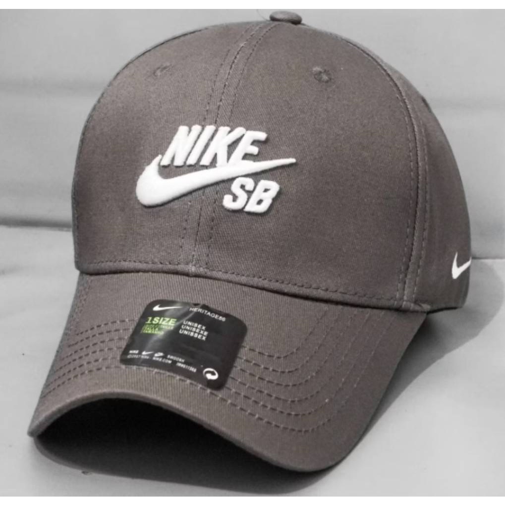TOPI BASEBALL NIKE SB BASIC MODEL ORIGINAL GREY CAPS / TOPI PRIA WANITA FULL SET / TOPI BEST SELLER
