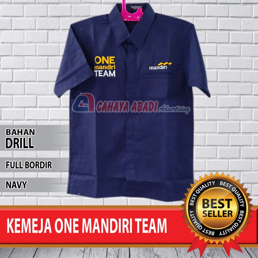 Kemeja One Mandiri Team Baju One Mandiri Team Navy