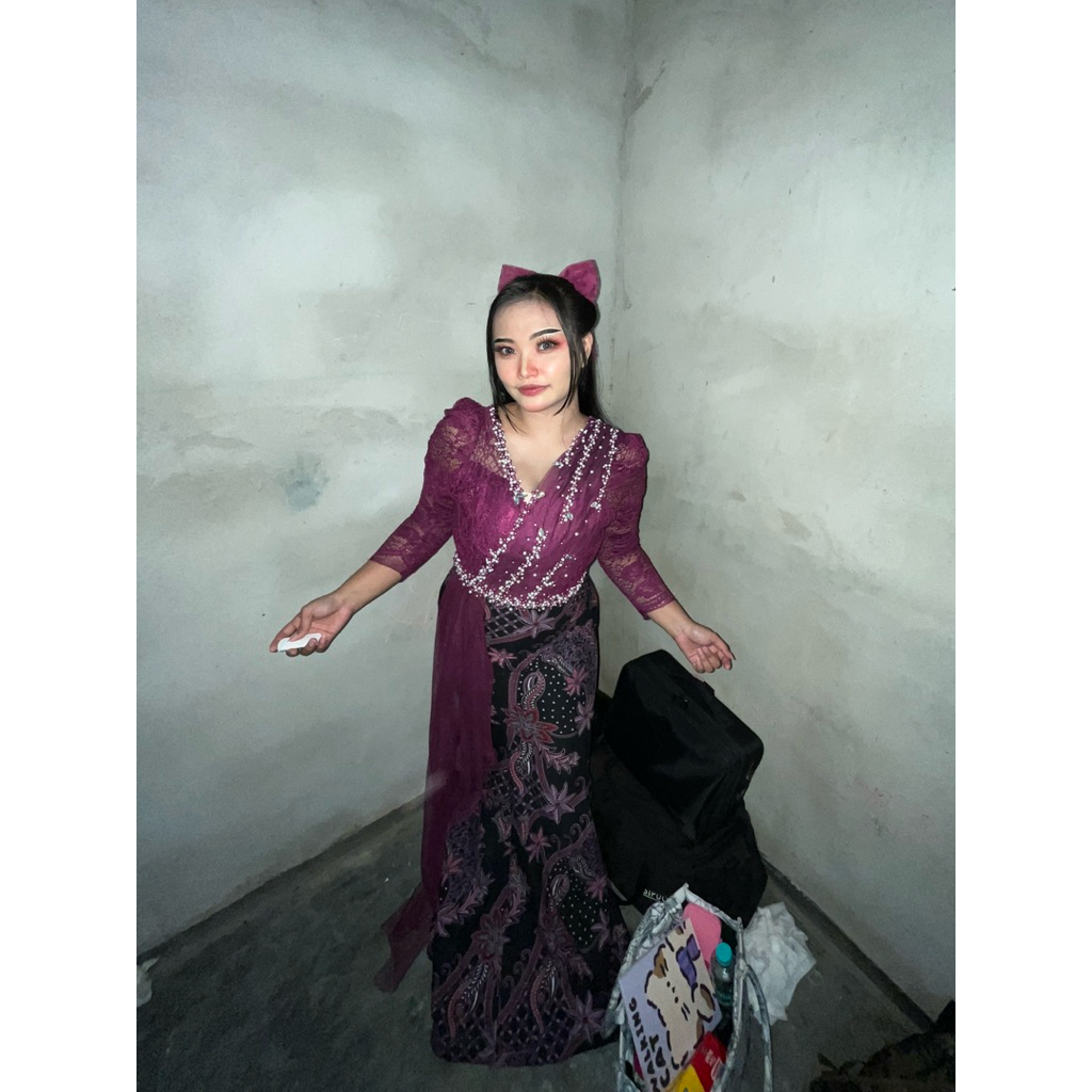 Dress Batik Ungu Terong