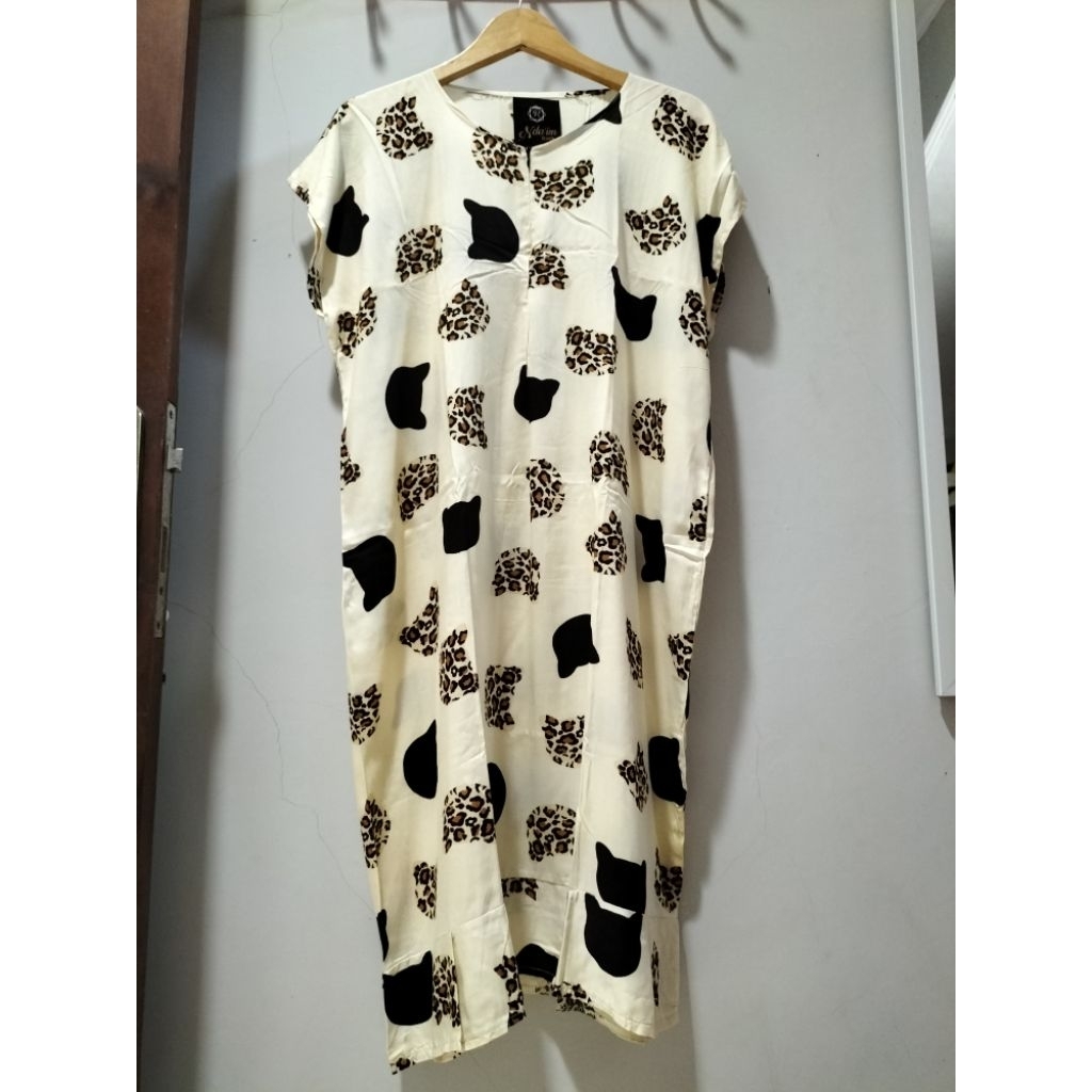 NEW DASTER RUFFLE WANITA MOTIF LEOPARD LUCU BAJU WANITA KATUN RAYON LUCU NEW