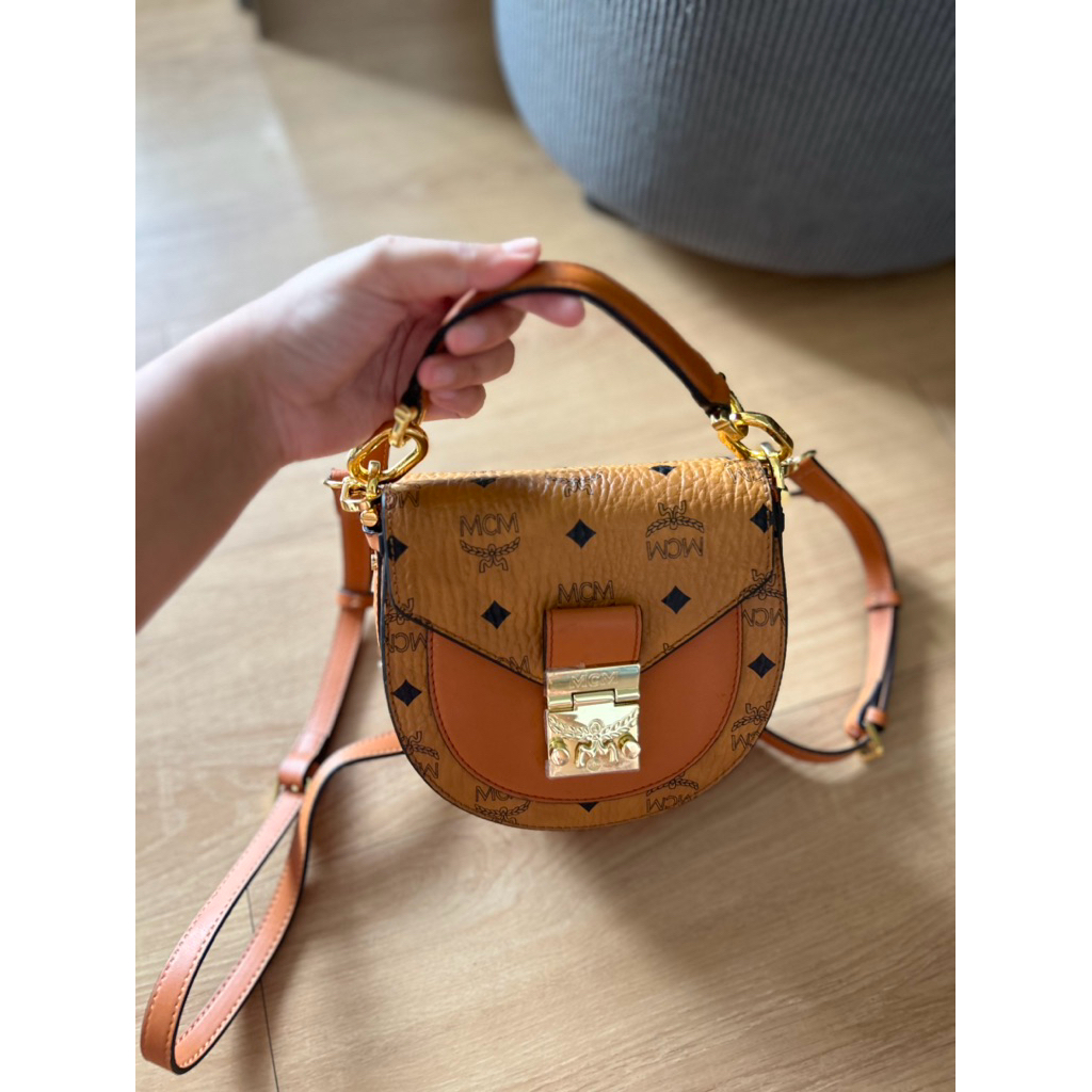 Preloved MCM Patricia Mini Round Crossbody Bag