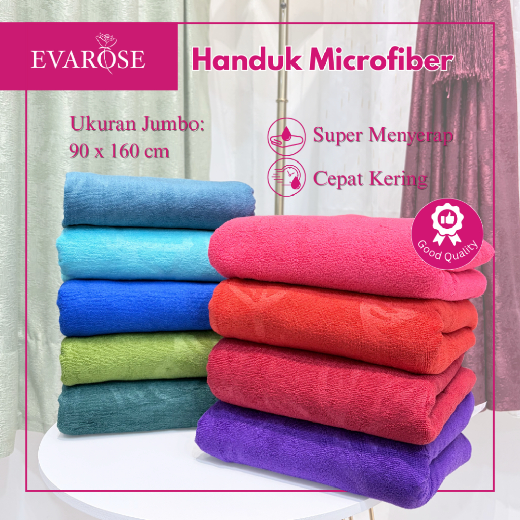 EVAROSE - Paket Hemat Handuk dewasa cepat serap air ukuran Jumbo