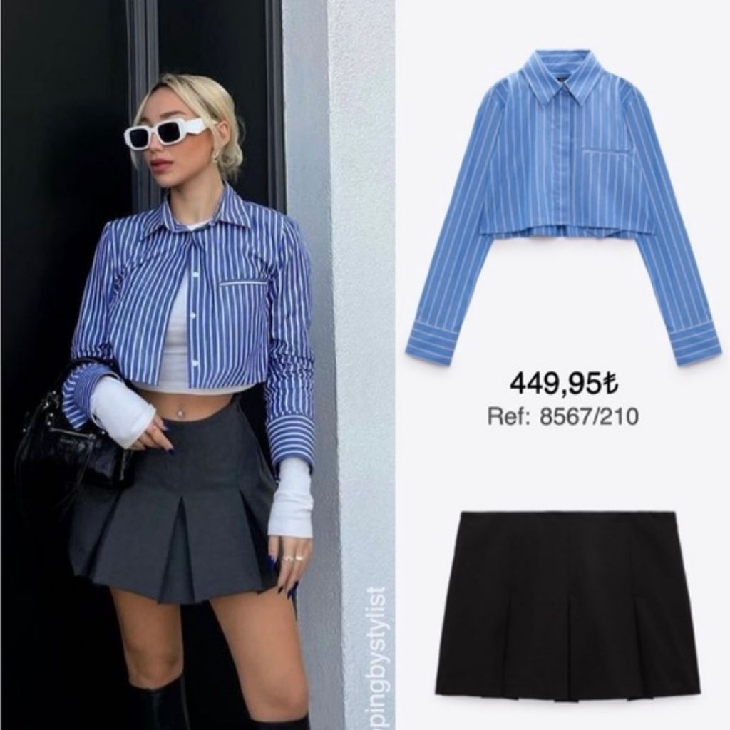 ZARA stripe crop top