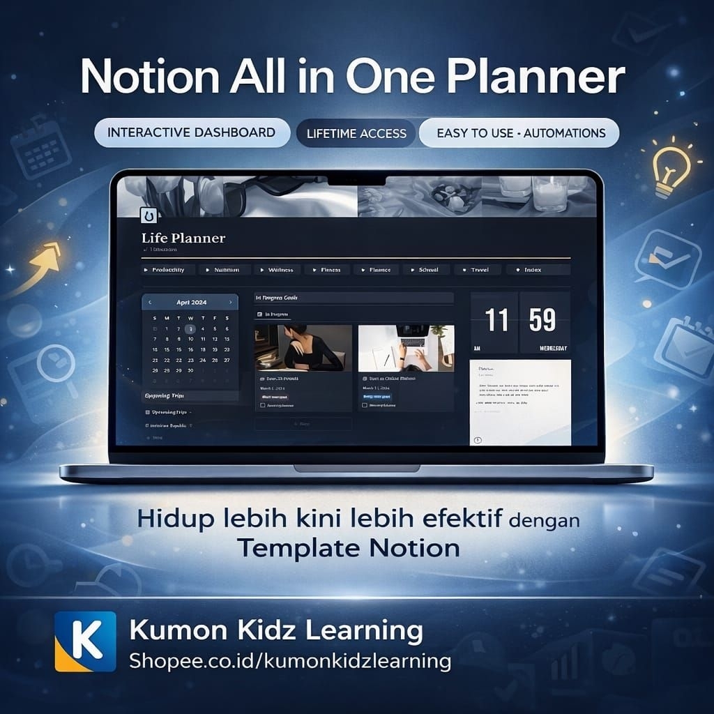 ( New Update ) Notion Template All in One Dark Mode Life Planner Dashboard - ADHD Digital Planner - 
