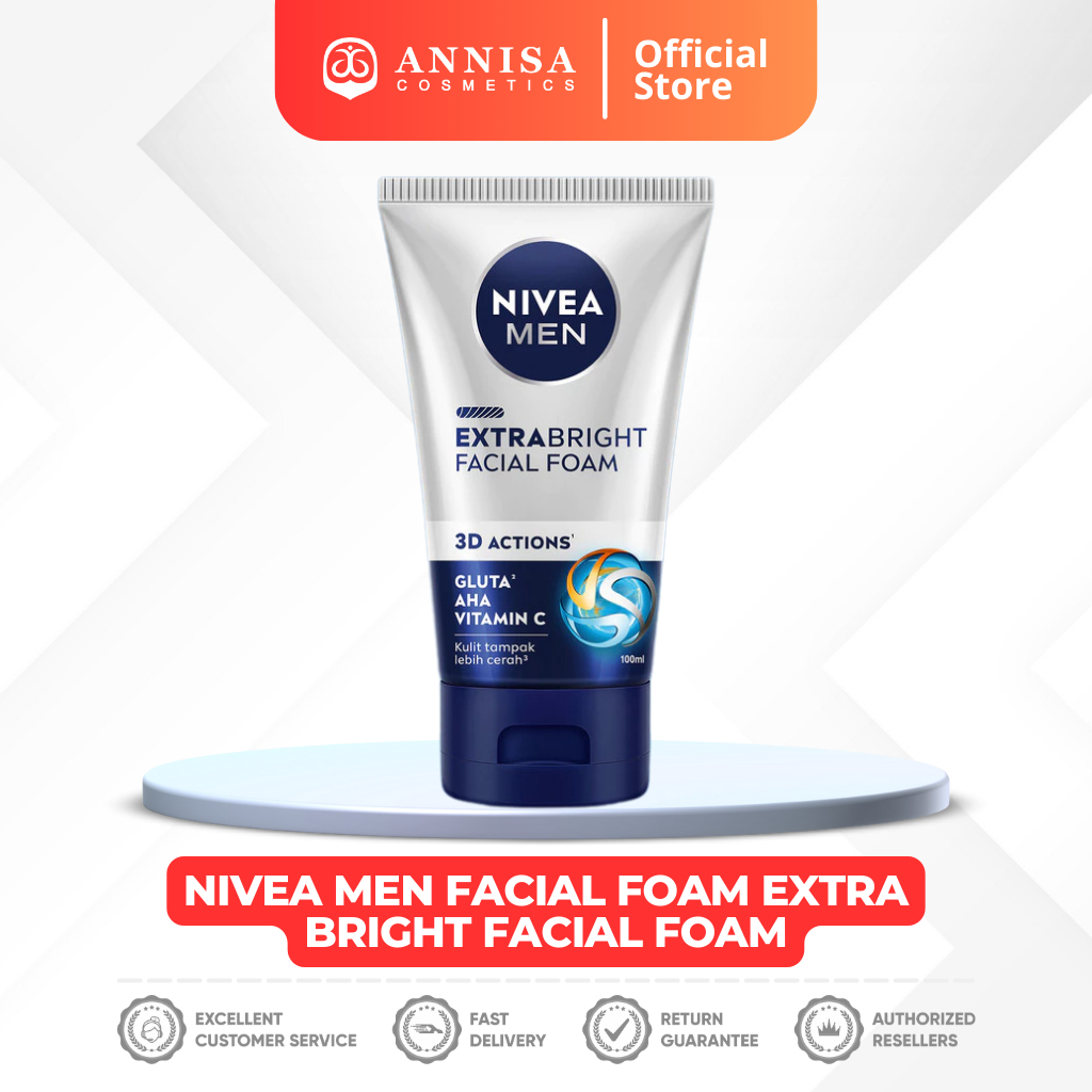 NIVEA MEN Facial Foam Extra Bright Facial Foam - Sabun Cuci Muka Pria