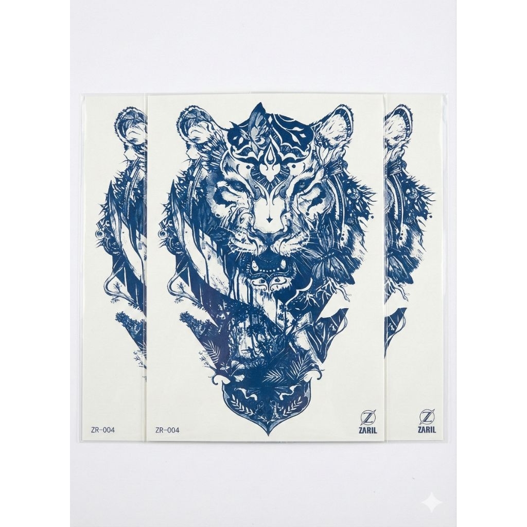 Tattoo Temporer Tiger - Tahan Lama & Anti Air (Kode ZR-004)