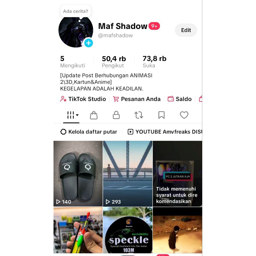 akun tiktok pribadi 50k follower original aman live dan affiliate on