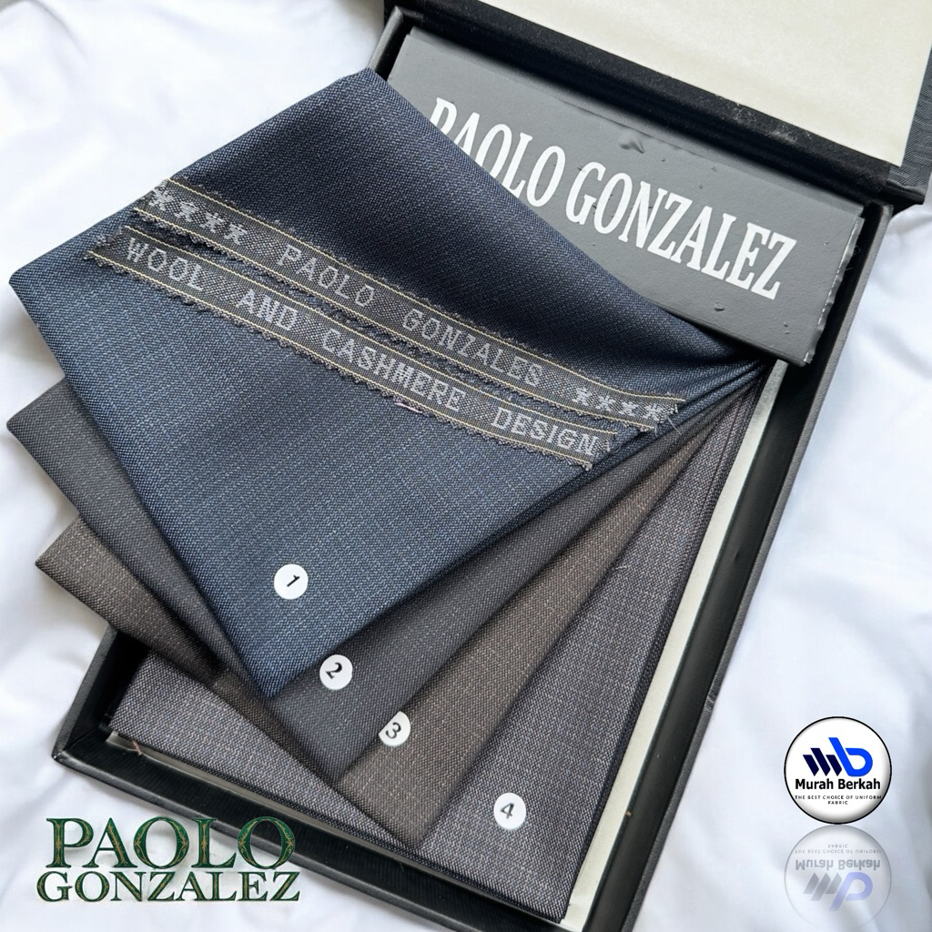 Paolo Gonzalez Super 580's Premium Wool and Cashmere Kain Semi wool Premium Grosir Roll 35 MTR